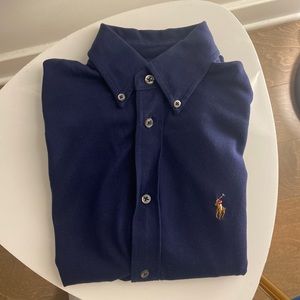 Ralph Lauren Knit Oxford Long-Sleeve Button Down